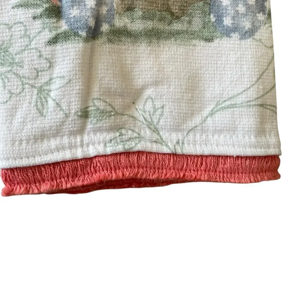 TAHARI HOME Kitchen Towels 3pk Easter Bunny Rabbit Garden Flowers 18